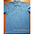 Yarn Dyed Polo Shirts Men's Screen Printed Short Sleeve Polo Tee Shirts Factory